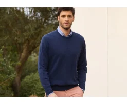 Jersey de hombre Algodón orgánico/lino Navy Vaquero Clindmir-Bexley Fashion