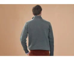 Jersey de hombre de lana con cuello con cremallera Verde Moteado Kenneth-Bexley Outlet