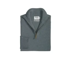 Jersey de hombre de lana con cuello con cremallera Verde Moteado Kenneth-Bexley Outlet