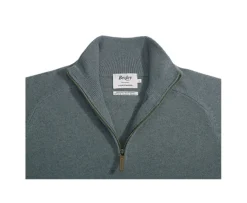 Jersey de hombre de lana con cuello con cremallera Verde Moteado Kenneth-Bexley Outlet