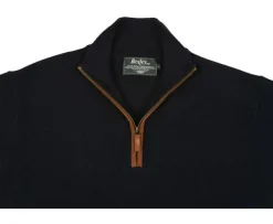 Jersey de hombre de lana con cuello con cremallera Azul marino Keithy-Bexley Clearance