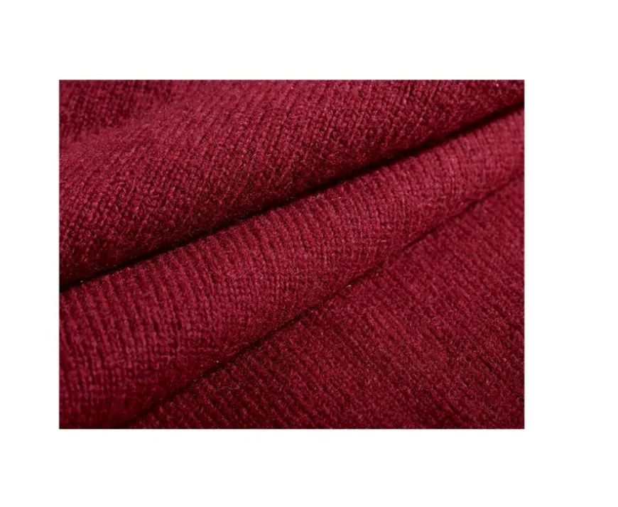 Jersey de hombre de lana con cuello con cremallera Rojo Oscuro Kenneth-Bexley New