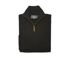 Jersey de hombre de lana con cuello con cremallera Negro Kenneth-Bexley Hot