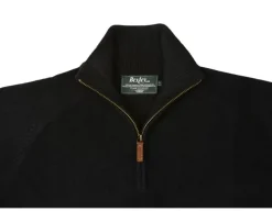 Jersey de hombre de lana con cuello con cremallera Negro Kenneth-Bexley Hot