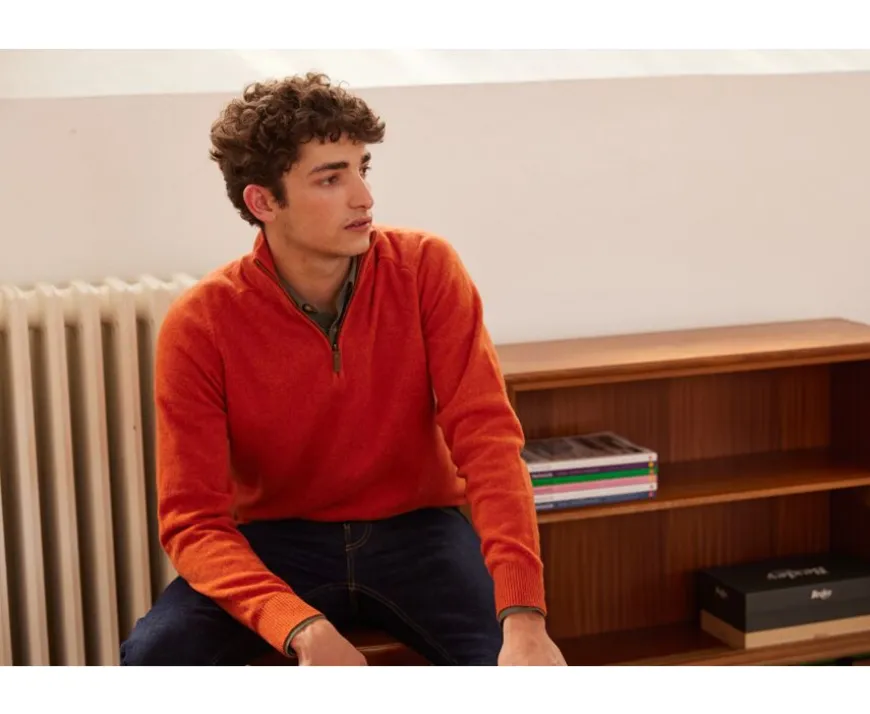 Jersey de hombre de lana con cuello con cremallera Ámbar Kenneth-Bexley Outlet