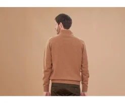 Jersey de hombre de lana con cuello con cremallera Avellana moteado Kenneth-Bexley Best