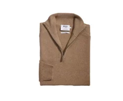 Jersey de hombre de lana con cuello con cremallera Avellana moteado Kenneth-Bexley Best