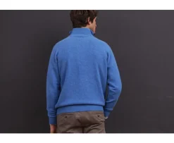 Jersey de hombre de lana con cuello con cremallera Mar Azul Kenneth-Bexley Cheap