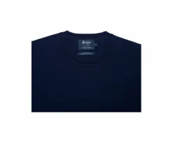 Jersey de hombre fino algodón Pima/cachemira con cuello redondo Azul marino Vladimir-Bexley Hot