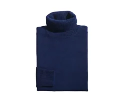 Jersey de lana con cuello alto para hombre Azul Marino Kenneric-Bexley Shop
