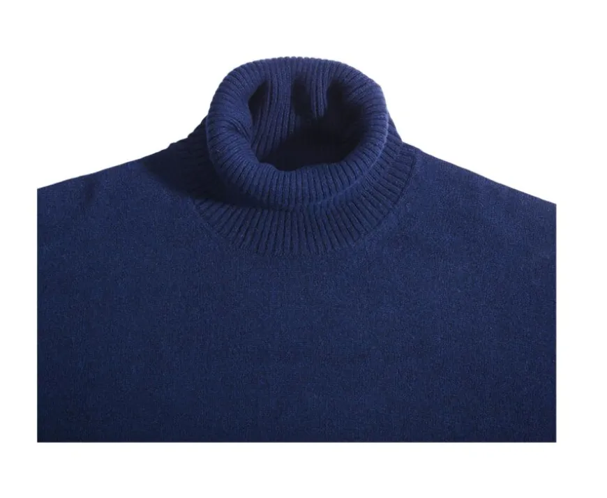 Jersey de lana con cuello alto para hombre Azul Marino Kenneric-Bexley Shop