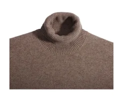 Jersey de lana con cuello alto para hombre Marrón moteado Kenneric-Bexley Shop