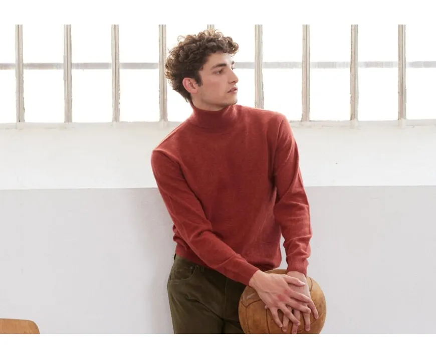 Jersey de lana con cuello alto hombre Especia Moteado Emeric-Bexley Cheap
