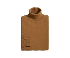 Jersey de lana con cuello alto hombre Mostaza Emeric-Bexley Fashion
