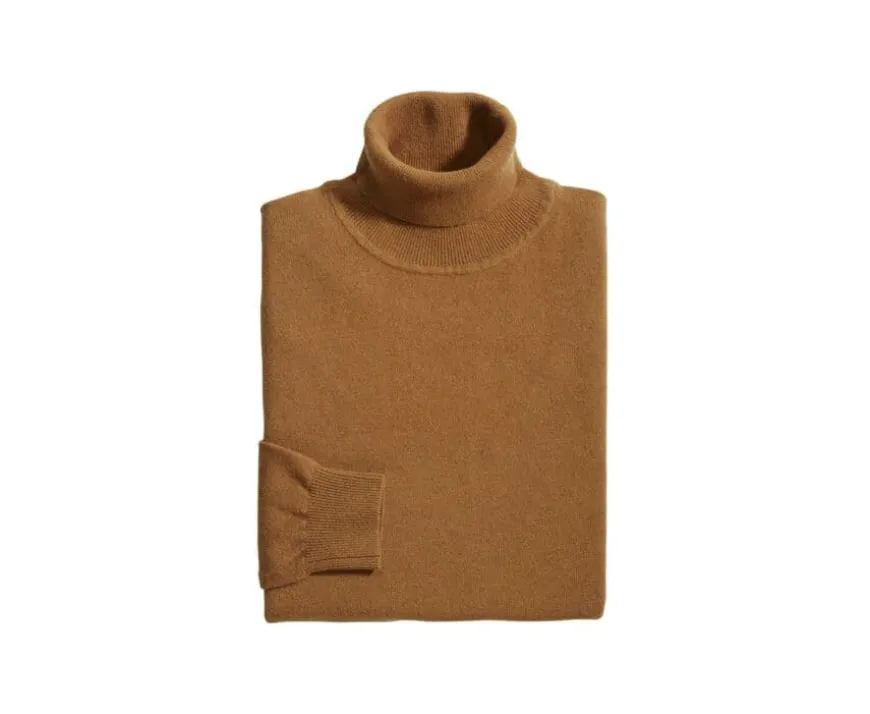Jersey de lana con cuello alto hombre Mostaza Emeric-Bexley Fashion