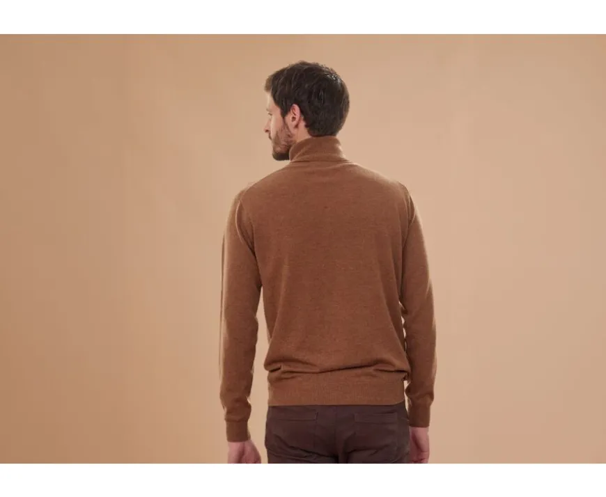Jersey de lana con cuello alto hombre Avellana Moteado Emeric-Bexley Flash Sale