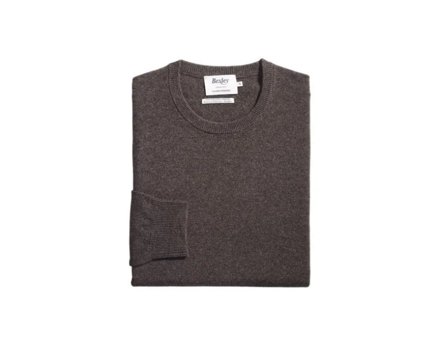 Jersey de lana con cuello redondo Chocolate Oscuro de hombre Conan-Bexley Online