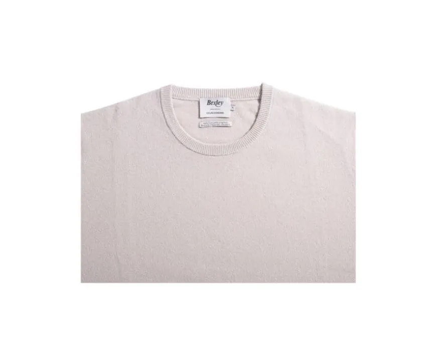 Jersey de lana con cuello redondo Beis claro Conan-Bexley Sale