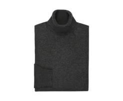 Jersey de lana con cuello vuelto para hombre Gris Antracita moteado Emeric-Bexley Hot
