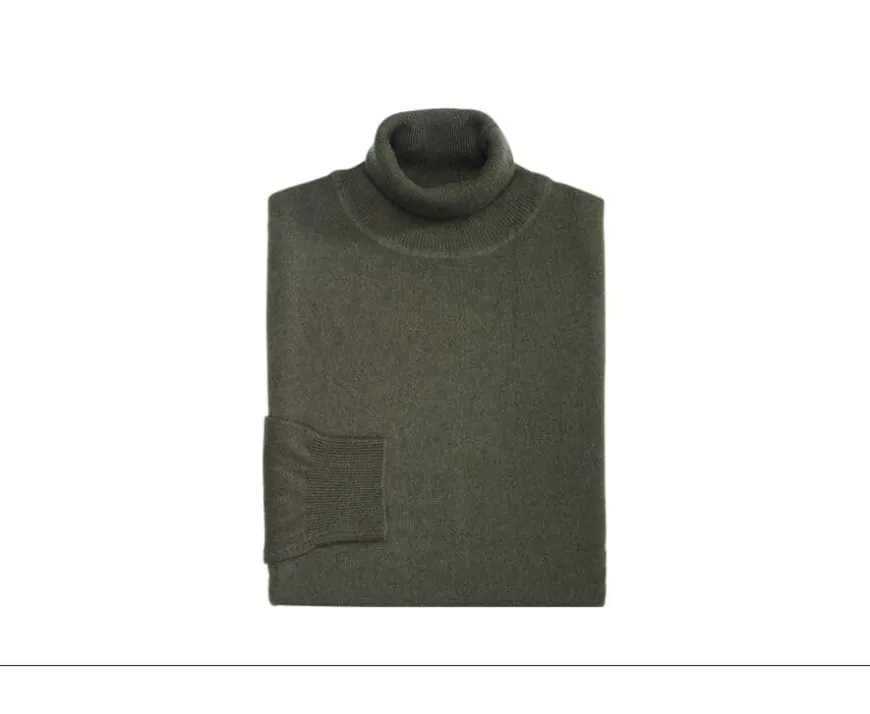 Jersey de lana con cuello vuelto hombre Verde Emeric-Bexley Best Sale