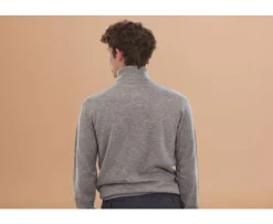 Jersey de lana con cuello vuelto para hombre Gris moteado Emeric-Bexley Hot