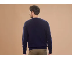 Jersey de lana de cuello redondo para hombre Navy Conan-Bexley New
