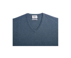 Jersey de lana hombre con cuello en V Verde Moteado Elian-Bexley Fashion