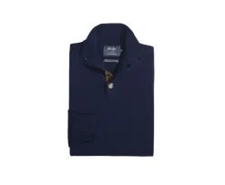 Jersey de lana para hombre con cuello alto abotonado Navy Kiltan-Bexley Online