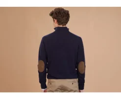 Jersey de lana para hombre con cuello alto abotonado Navy Kiltan-Bexley Online