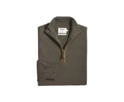 Jersey de lana para hombre con cuello cremallera Caqui Keithy-Bexley Flash Sale
