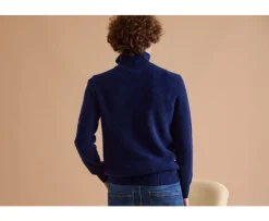 Jersey de lana para hombre con cuello cremallera Azul Navy Kenthan-Bexley New