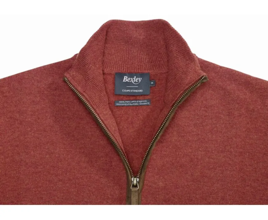 Jersey de lana para hombre con cuello cremallera Especia moteado Keithy-Bexley Store