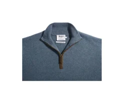 Jersey de lana para hombre con cuello cremallera Verde Moteado Keithy-Bexley Clearance