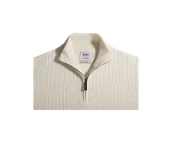 Jersey de lana para hombre con cuello cremallera Crudo Kenthan-Bexley Fashion