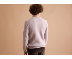 Jersey de lana para hombre cuello redondo Gris moteado claro Coltan-Bexley Sale
