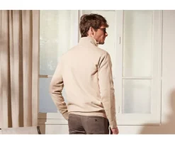 Jersey fino de de hombre - Algodón/cachemira - Beis moteado Vlad-Bexley Outlet
