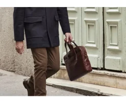 Maletín de cuero Coñac para hombre Harwinton-Bexley Sale