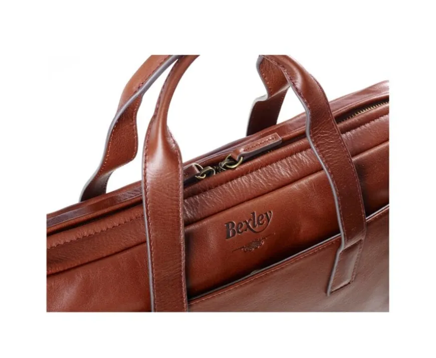 Maletín de cuero Coñac para hombre Harwinton-Bexley Sale