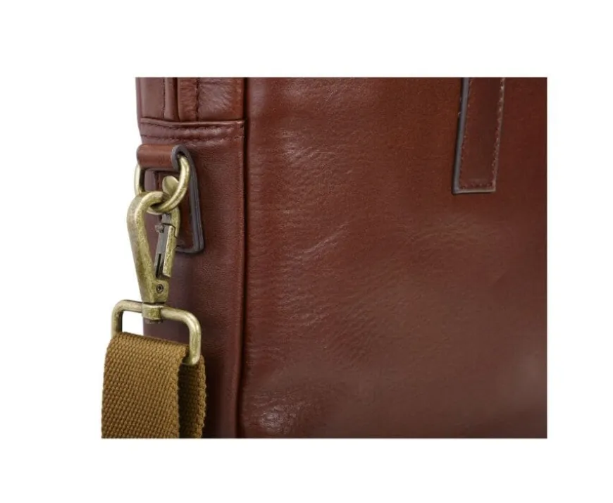Maletín de cuero Coñac para hombre Harwinton-Bexley Sale