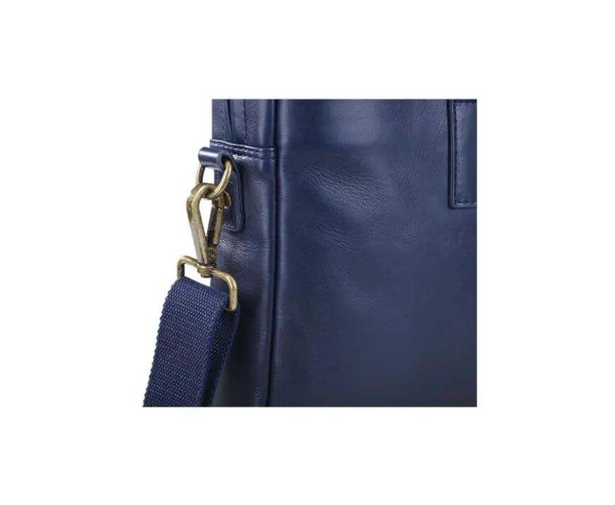 Maletín de cuero Navy para hombre Harwinton-Bexley Fashion