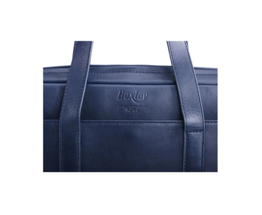 Maletín de cuero Navy para hombre Harwinton-Bexley Fashion