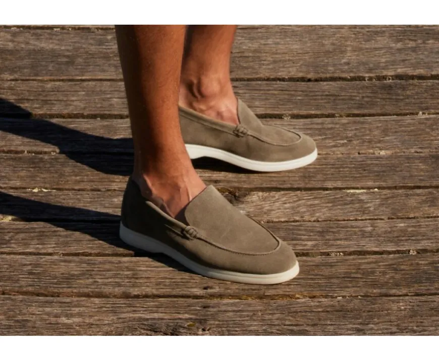 Mocasines de terciopelo hombre Terciopelo Caqui Manasota Ii-Bexley Cheap