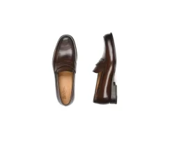 Mocasín de hombre de piel Chocolate patinado Wembley Classic-Bexley Sale