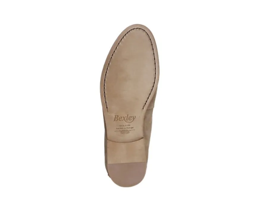 Mocasín de hombre de piel Terciopelo Topo Dervio-Bexley Fashion