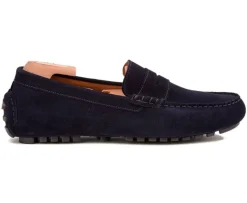 Mocasín de verano para hombre de terciopelo Azul marino Ferguson-Bexley Cheap