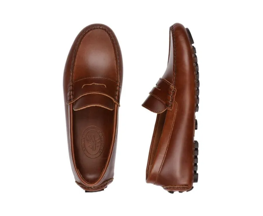 Mocasín de verano para hombre en piel Dark Chestnut Ferguson-Bexley Shop