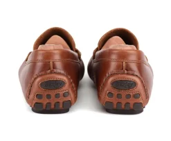 Mocasín de verano para hombre en piel Dark Chestnut Ferguson-Bexley Shop
