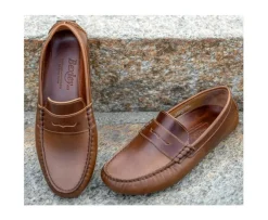 Mocasín de verano para hombre en piel Dark Chestnut Ferguson-Bexley Shop