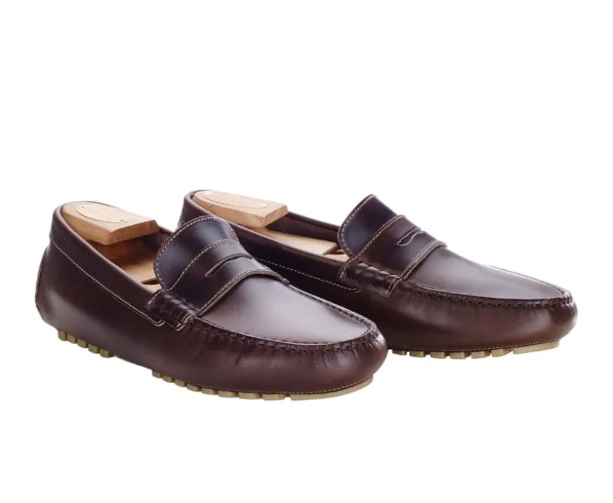 Mocasín de verano para hombre Pardo Oscuro Ferguson-Bexley Cheap