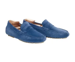 Mocasín de verano para hombre Terciopelo Azul Indigo Ferguson-Bexley New